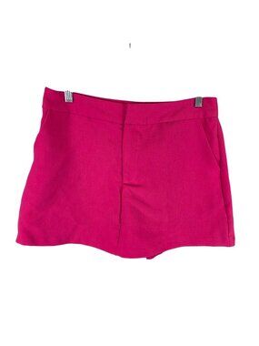 Womens Do+Be Hot Pink Shorts Lined Polyester Rayon Blend Front Pockets Size L